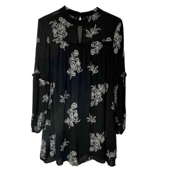 Lulu's Black Dress with White Embroidery No One Quite Like You - Picture 1 of 10
